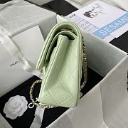 Chanel Flapbag Medium Light Green Lambskin Silver/Gold Hardware - 2