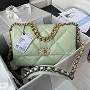Chanel 19 Handbag Soft Lambskin 30 Large Bubble Gum Green  - 1