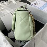 Chanel 19 Handbag Soft Lambskin 26 Medium Bubble Gum Green - 3