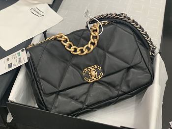 Chanel 19 Handbag Soft Lambskin 36 Maxi Black AS1162