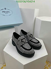Prada Silver/Black Crystal Shoes 9443 - 2