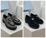 Prada Silver/Black Crystal Shoes 9443 - 1