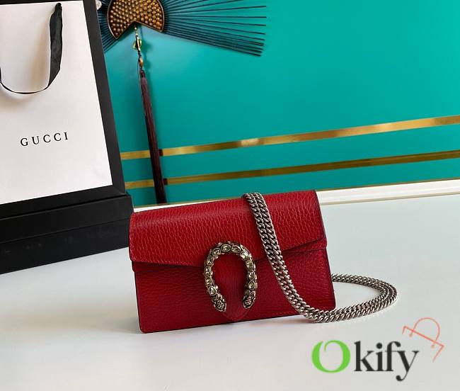 Gucci Dionysus 16.5 Red Leather Shoulder Bag 476431 - 1