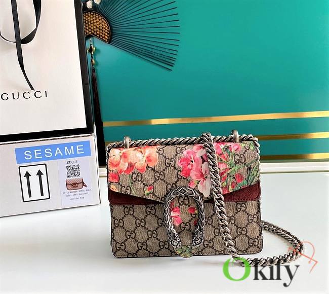 Gucci Dionysus Mini 20 Ophidia Pink Flower Shoulder Bag 2490 - 1