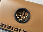 Fendi Kan I FF Logo Light Brown Leather 5659 - 2