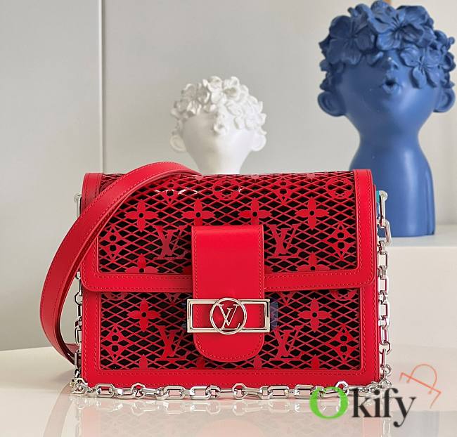 Louis Vuitton Dauphine 25 Red Monogram Lace - 1