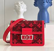 Louis Vuitton Mini Dauphine 20 Red Monogram Lace - 1