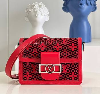 Louis Vuitton Mini Dauphine 20 Red Monogram Lace