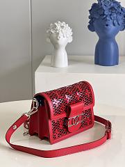 Louis Vuitton Mini Dauphine 20 Red Monogram Lace - 6