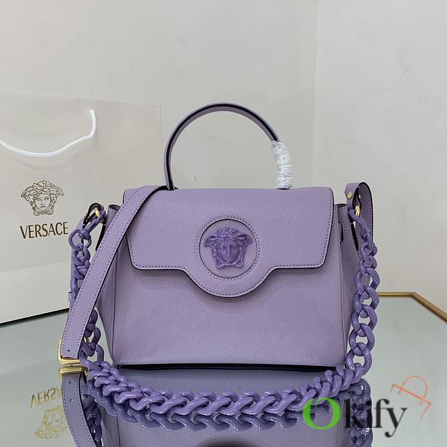 Versace La Medusa Medium 25 Handbag in Purple - 1