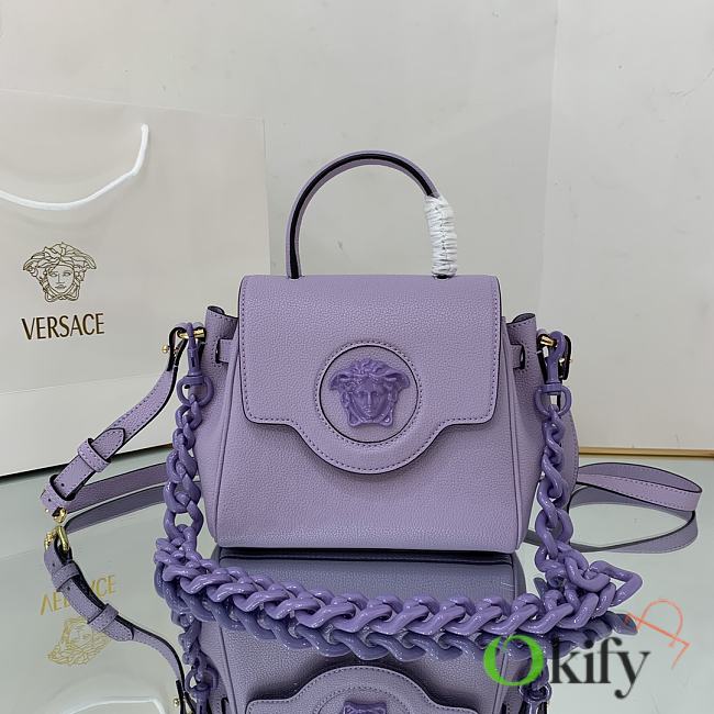 Versace La Medusa Small 20 Handbag in Purple - 1