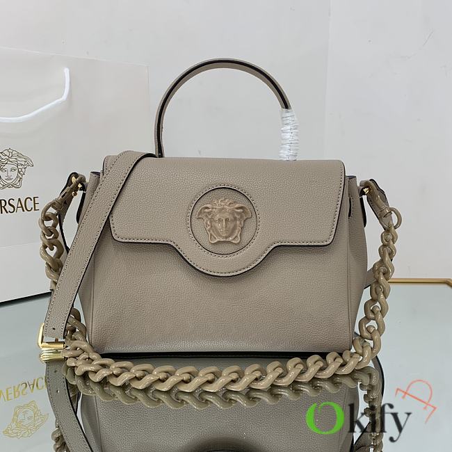 Versace La Medusa Medium 25 Handbag in Tan - 1
