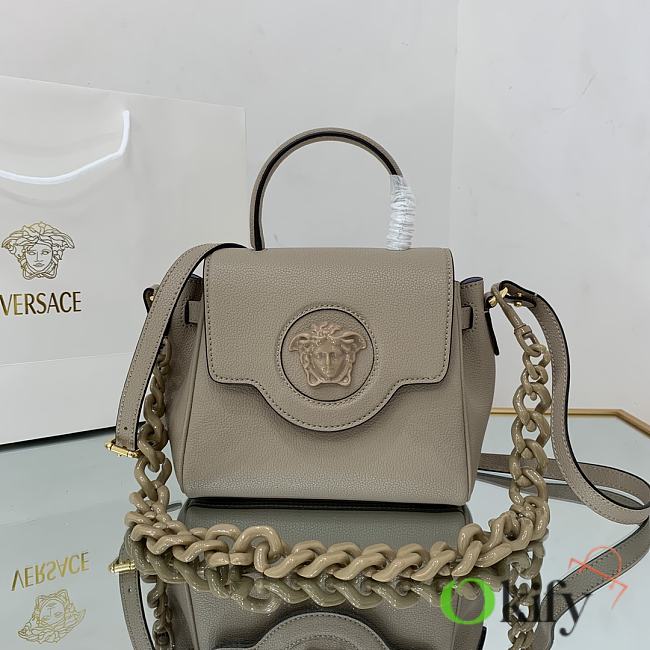 Versace La Medusa Small 20 Handbag in Tan - 1
