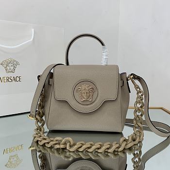 Versace La Medusa Small 20 Handbag in Tan