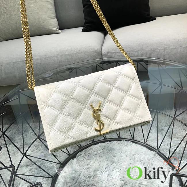 YSL Becky 22.5 White Quilted BagsAll 5142 - 1