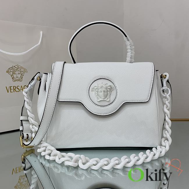 Versace La Medusa Medium 25 Handbag in White - 1