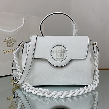 Versace La Medusa Medium 25 Handbag in White