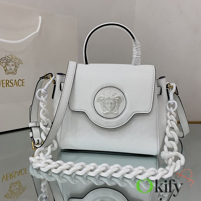 Versace La Medusa Small 20 Handbag in White - 1