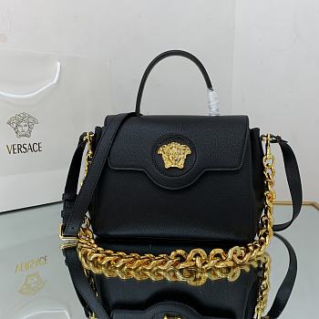 Versace La Medusa Medium 25 Handbag in Black Gold Hardware