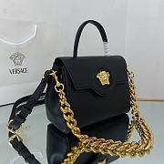 Versace La Medusa Medium 25 Handbag in Black Gold Hardware - 5