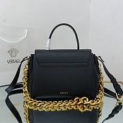 Versace La Medusa Medium 25 Handbag in Black Gold Hardware - 4