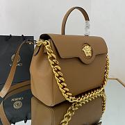 Versace La Medusa Large 35 Handbag in Brown Gold Hardware - 6