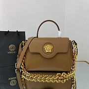 Versace La Medusa Medium 25 Handbag in Brown Gold Hardware - 1