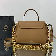 Versace La Medusa Medium 25 Handbag in Brown Gold Hardware - 2