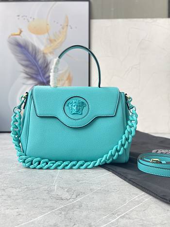 Versace La Medusa Medium 25 Handbag in Blue Teal