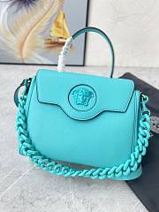 Versace La Medusa Medium 25 Handbag in Blue Teal - 5