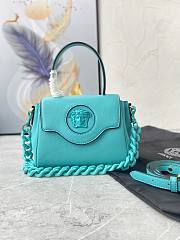 Versace La Medusa Small 20 Handbag in Blue Teal - 1