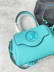 Versace La Medusa Small 20 Handbag in Blue Teal - 5