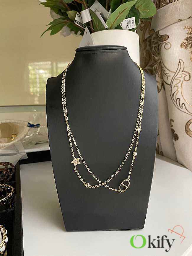 Dior necklace double gold chains - 1