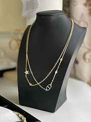 Dior necklace double gold chains - 2