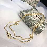 Dior necklace double gold chains - 6