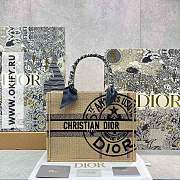 Dior Book Tote Large 41.5 Beige Jute Canvas Embroidered   - 1
