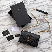 YSL Mini Envelope 21 Black Grained Gold Hardware BagsAll 5117 - 1