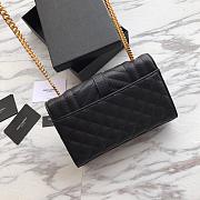 YSL Mini Envelope 21 Black Grained Gold Hardware BagsAll 5117 - 5