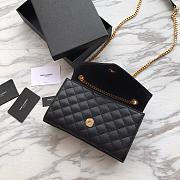 YSL Mini Envelope 21 Black Grained Gold Hardware BagsAll 5117 - 3