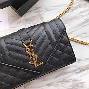 YSL Mini Envelope 21 Black Grained Gold Hardware BagsAll 5117 - 2