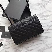 YSL Mini Envelope 21 Black Grained Black Hardware BagsAll 5116 - 5