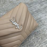 YSL Small Loulou 23 Beige Leather Silver Hardware  - 2