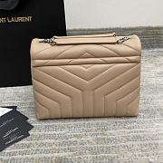 YSL Small Loulou 23 Beige Leather Silver Hardware  - 4