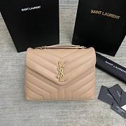 YSL Small Loulou 23 Beige Leather Gold Hardware 5103 - 1