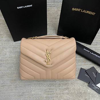 YSL Small Loulou 23 Beige Leather Gold Hardware 5103