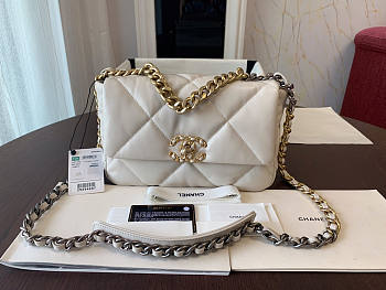 Chanel 19 Handbag Soft Lambskin 26 Medium Light Beige