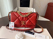 Chanel 19 Handbag Soft Lambskin 26 Medium Red  - 1