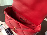 Chanel 19 Handbag Soft Lambskin 26 Medium Red  - 3