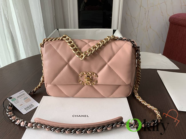 Chanel 19 Handbag Soft Lambskin 26 Medium Pink Coral  - 1