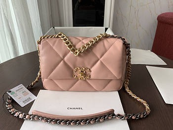 Chanel 19 Handbag Soft Lambskin 26 Medium Pink Coral 